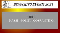 Soprano Roberta Nassi
Tenore Andrea Politi
Pianoforte Davide Costantino

PROGRAMMA 

Aria “Non t’accostare all’urna” – G.Verdi
Aria “Non ti voglio amar” – F. Cilea
Aria “O del mio dolce ardor” – C. W. Gluck
Aria “Ombra mai fu” – G.F. Handel
Aria "Stizzoso mio stizzoso" dall'intermezzo La Serva Padrona-Pergolesi
Aria " Son pochi fiori" dall'opera L'amico Fritz- Mascagni
Aria da camera "Sogno"- F. P. Tosti
Aria " Pie Jesu" dal requiem di Faurè

Duetti
Venite, deh siate gentile - Il maestro di musica - G. Pergolesi
Va là! non temo, no, il tuo dispetto  – Va, va, cuore di Fiandra - Bastiano e Bastiana - W. A. Mozart
Te voglio bene assaje – canzone napoletana  

INFO:
e-mail: segreteria@senocrito.it
tel. 09641929121
